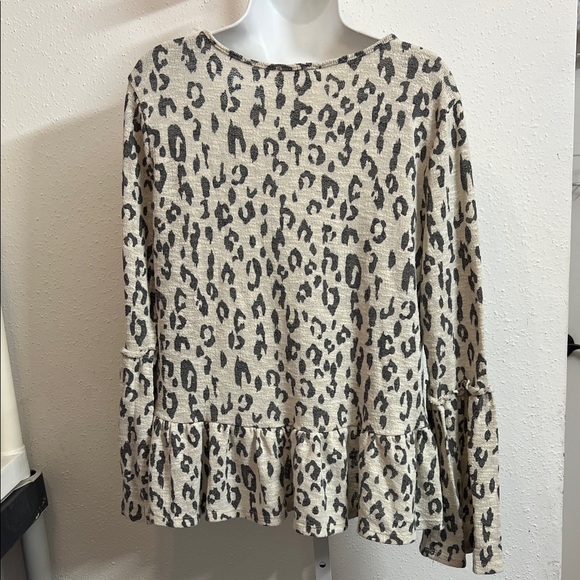 Altar'd State Leopard Print Ruffle Blouse - Picture 2 of 4